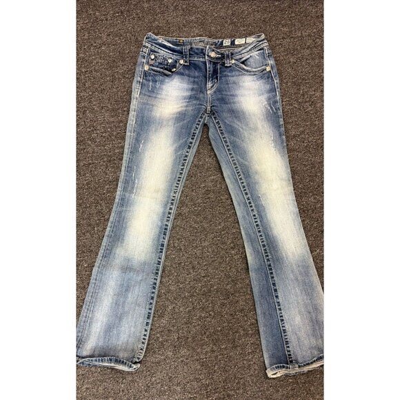 Miss Me J6639TKSV Bootcut Jeans 28x32 Embellished Y2K Bling Paisley Pocket - Picture 1 of 4